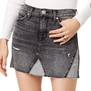 Hudson Jeans Distressed Black Mini Skirt